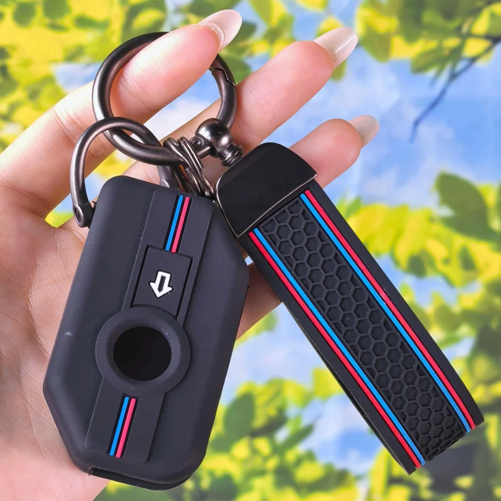Moto Key Protector Silicone Fob Cover With Keychain Chain For BMW F750GS F850GS K1600GT R1200GS LC ADV R1250GS ADV