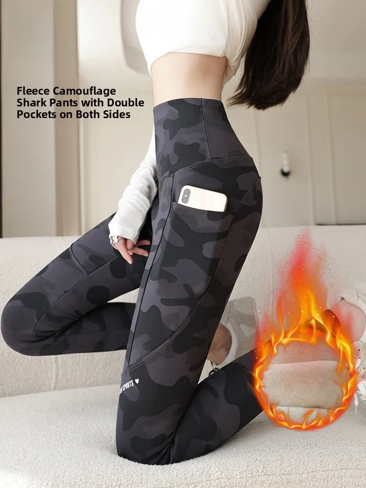 

Thiened Fce на подкладке, облегающие брюки для фитнеса с высокой талией, повседневные женские брюки из полиэстера и спандекса, осень-зима, новый Sle