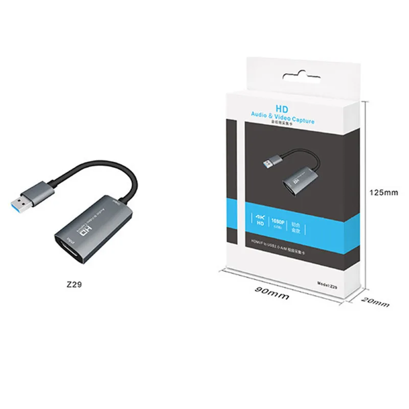 A02R! USB 3.0 HD Audio Video Capture Card 4K 60FPS Real-Time Streaming Recording Device
