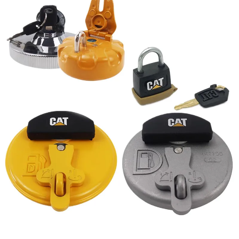 Anti-Theft Fuel Tank Cover Fit for Caterpillar Excavator, Padlock, Accessories, 200, 320D, 325, 336, 349B