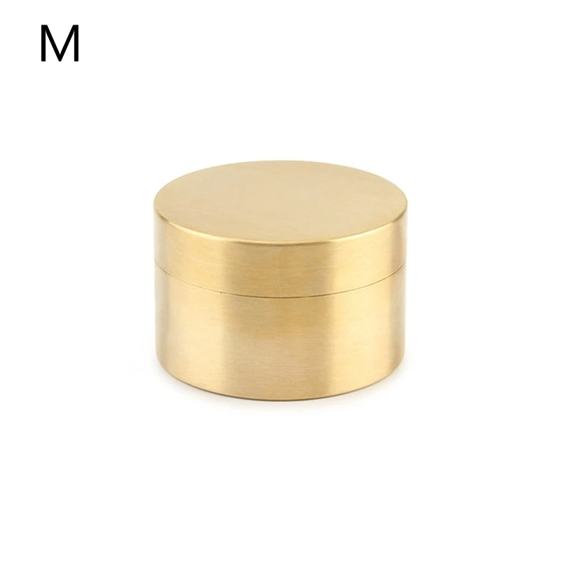 Brass Mini for Pill Container, Outdoor Waterproof Round Shape Brass Box Metal Jewelry Sealed Container Dustproof Storage