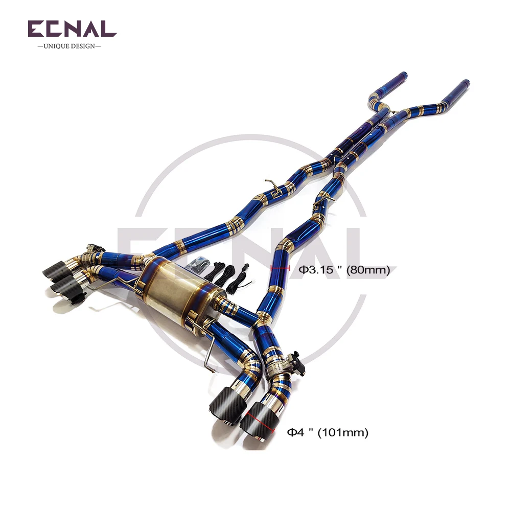 

Выхлопная система Ecnal с клапаном для BMW F91 F92 F93 M8 4.4T 2019-2023, титановый сплав TC4, выхлопная труба Catback с глушителем и клапаном