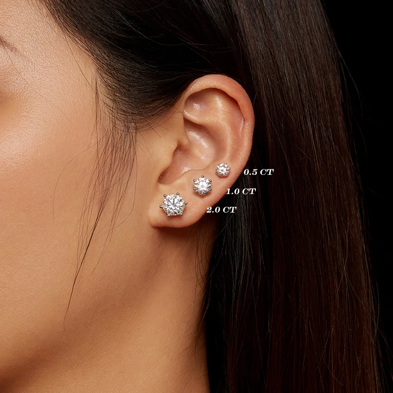 Thumbnail 2 - #50 Latest Moissanite Stud Earrings Offers