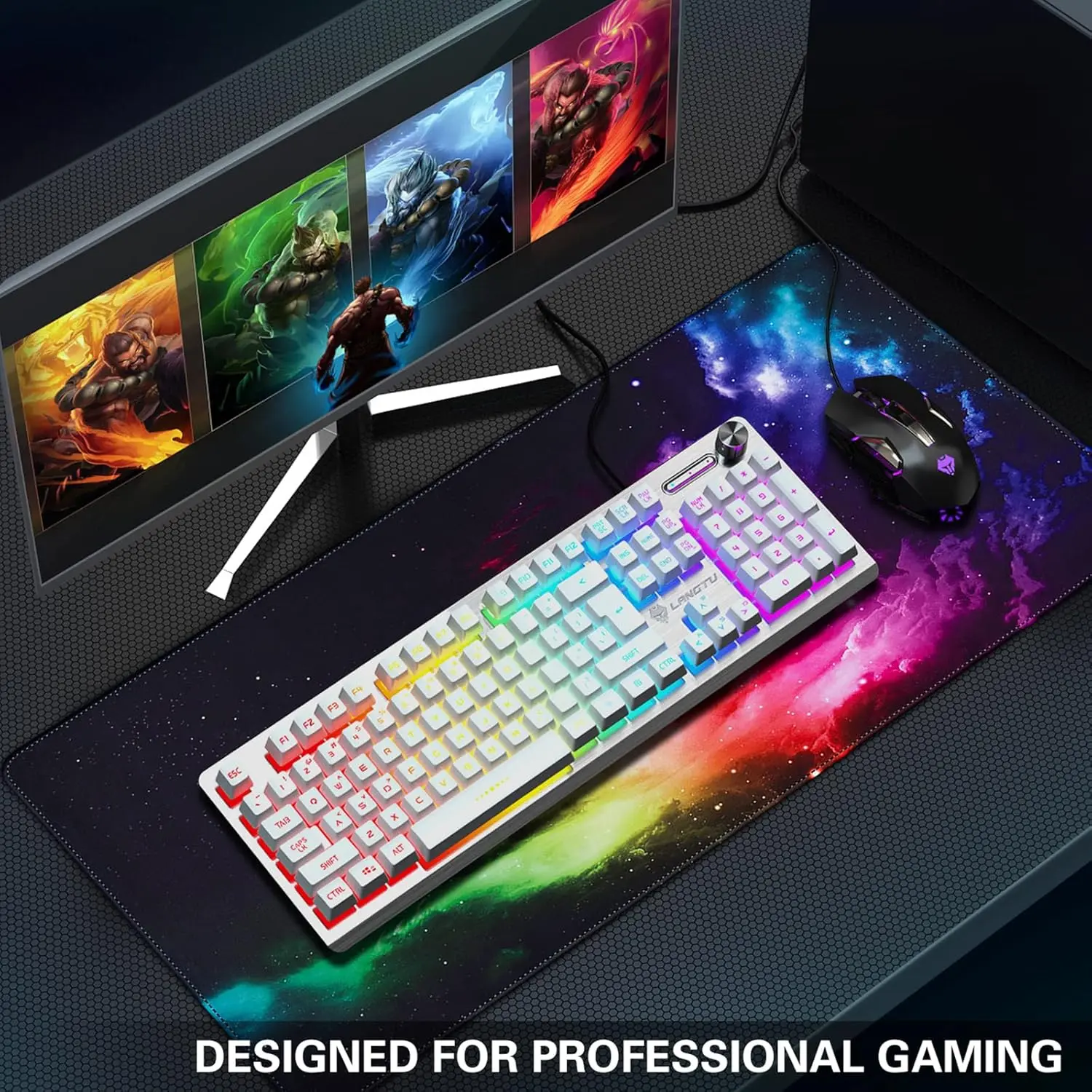 Canjoy Gaming Mouse Pad, teclado estendido grande Tapete de mouse Grande Almofada de mesa de computador com base antiderrapante e borda costurada