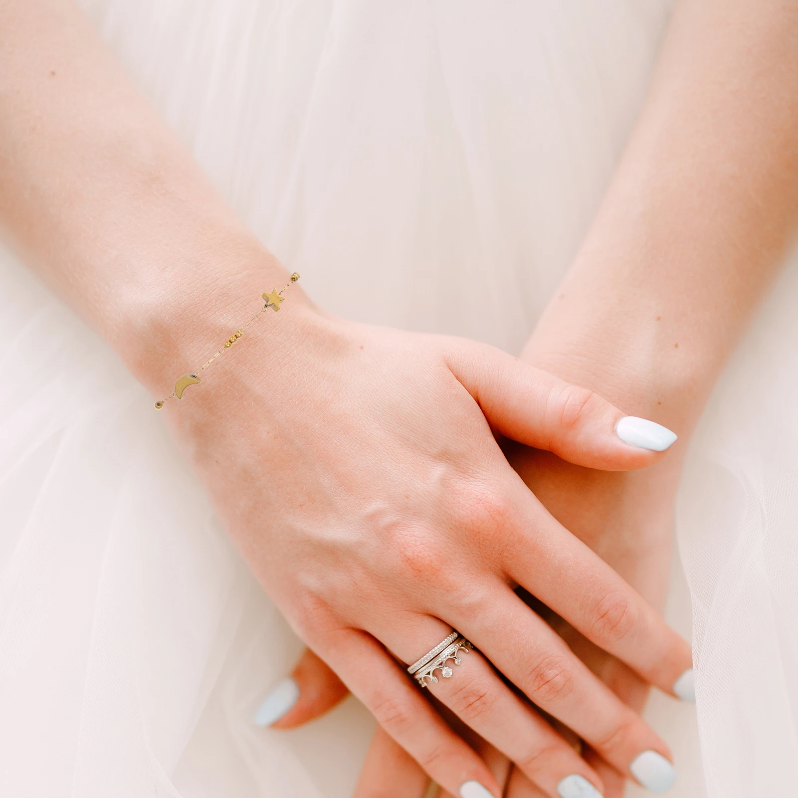 

Stainless Steel Moons Stars Link Necklace Bracelet Anklet Earrings Jewelry Making Accessories Romantic Hypoallergenic Cuttable