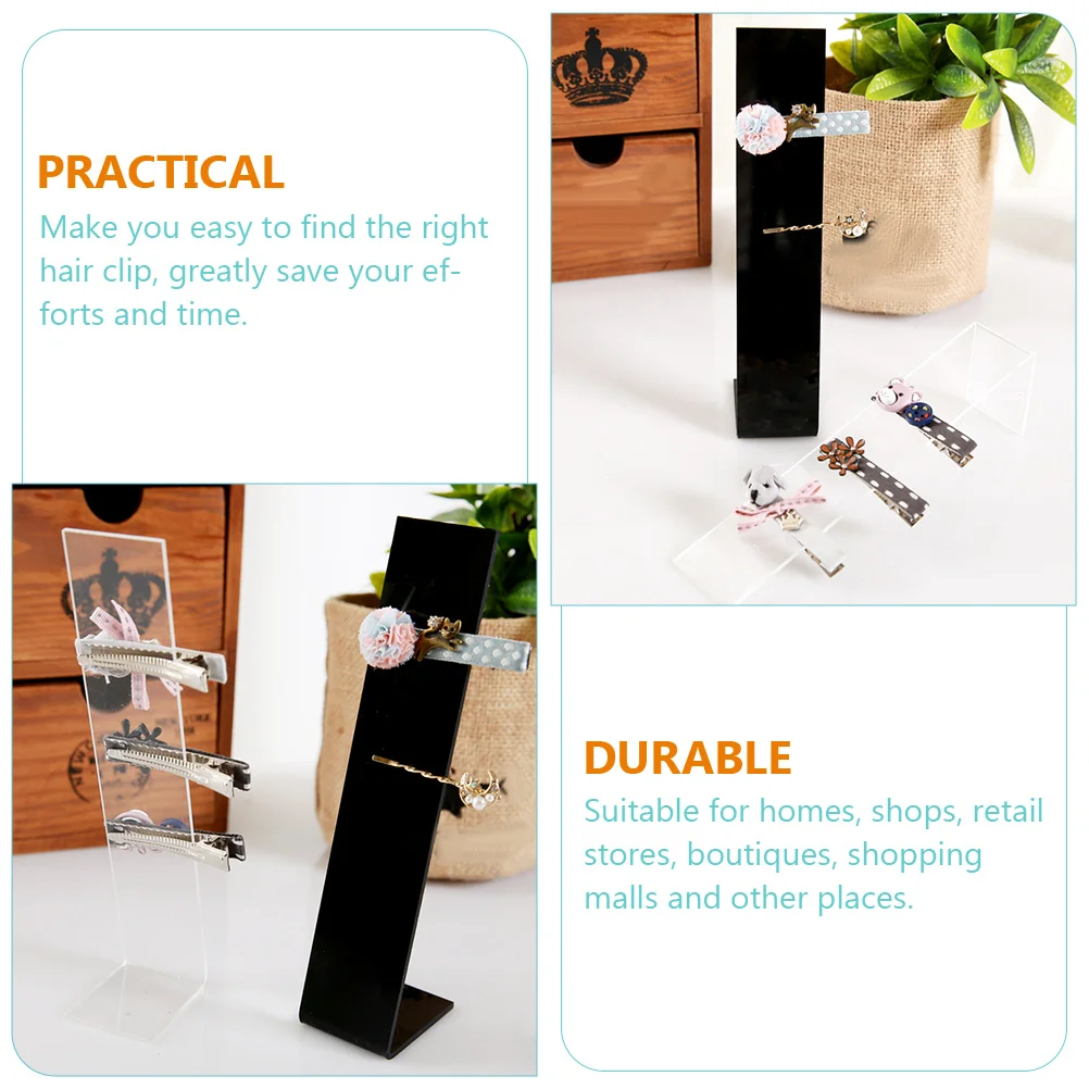 

4pcs Headwear Display Stand Hair Clip Organizer Acrylic Rack Accessories Holder Pin Barrettes Compact Easy Storage