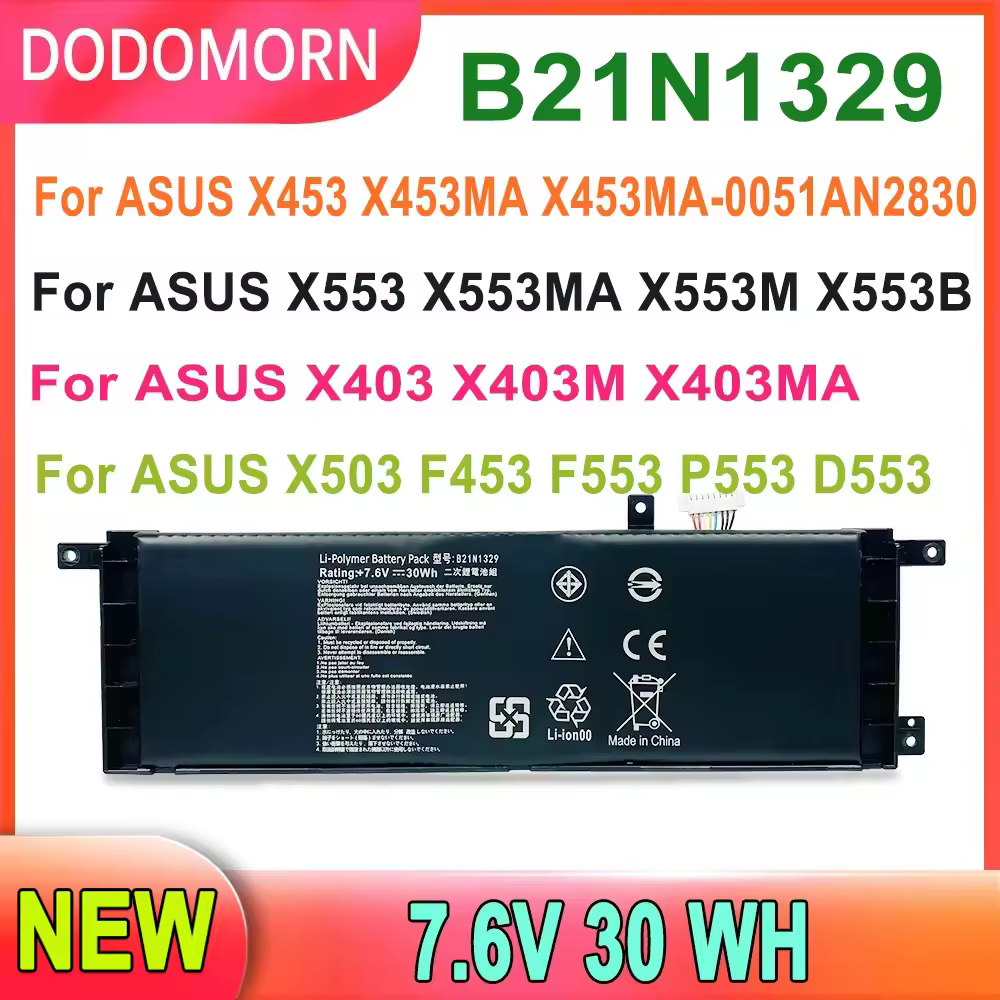 NEW B21N1329 Laptop Battery For ASUS D553M F453 F453MA F553M P553 P553MA X453 X453MA X553 X553M X553B X553MA X403M X503M 30Wh