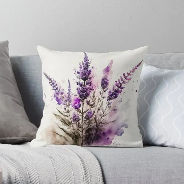 Watercolour Lavender Dreams  Printing Throw Pillow Cover Bedroom Wedding Fashion Home Waist Hotel Pillows not include One Side