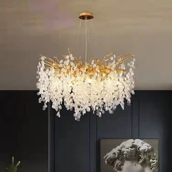 Modern Crystal Indoor Pendant Lights Living Room Shop Bedroom Restaurant Lamp Wire Adjustable Drop Shipping G9 Gold Aluminium
