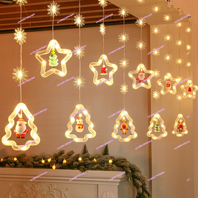 Decoration Store DecHanging Curtain Lights Hanging Window Scene Arrangement LED String Lights Star Lights