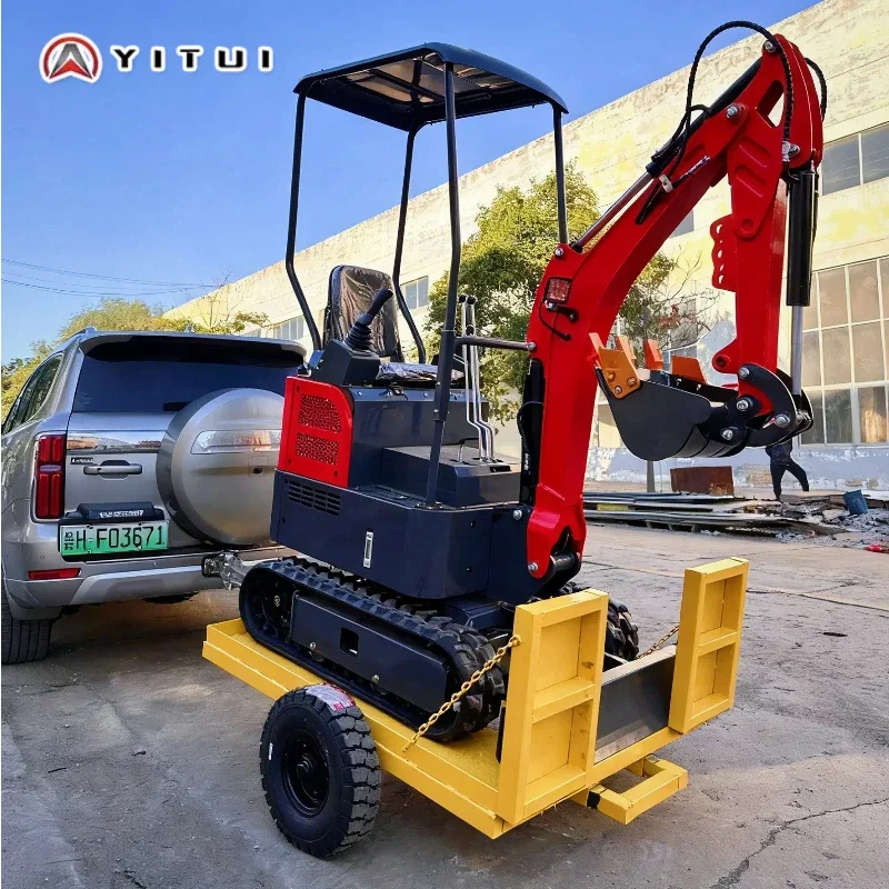 حفارة صغيرة مخصصة Ce Epa Euro 5 محرك كوبوتا 1.5 طن حفارة صغيرة سحب مقطورة مسطحة تسليم سريع