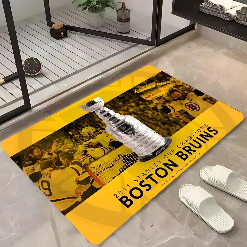 1PC Boston Bruins Floor Mats Door Mats Household Carpets Foot Mats Kitchen And Bathroom Absorbent Non-slip Mats