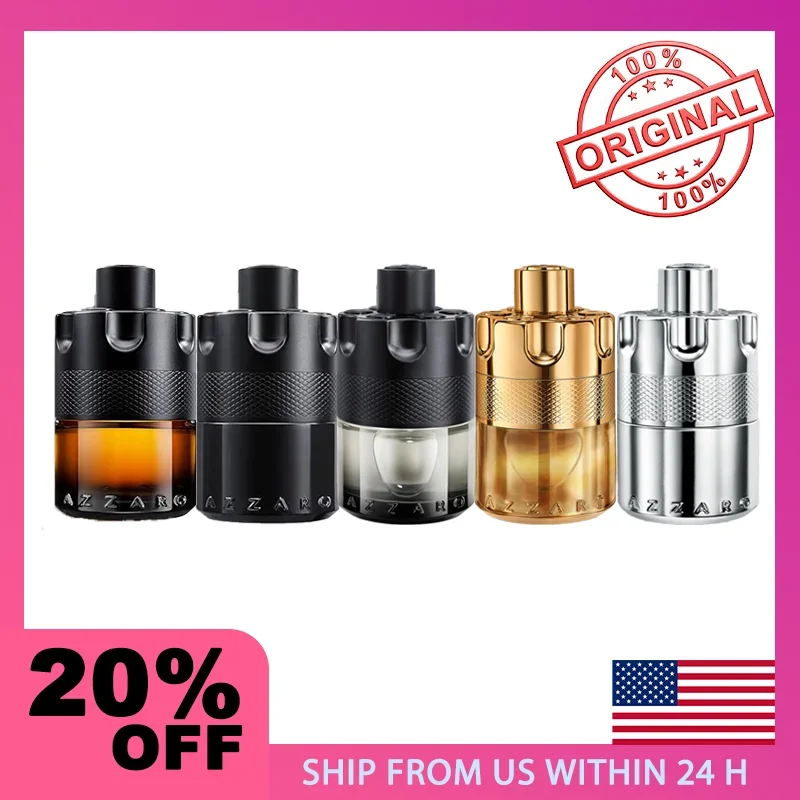 100ml Azzaro Wanted Series Eau de Parfum Spray francés Original Perfumes de lujo Colonia para hombres Perfume de feromonas atraen las mujeres