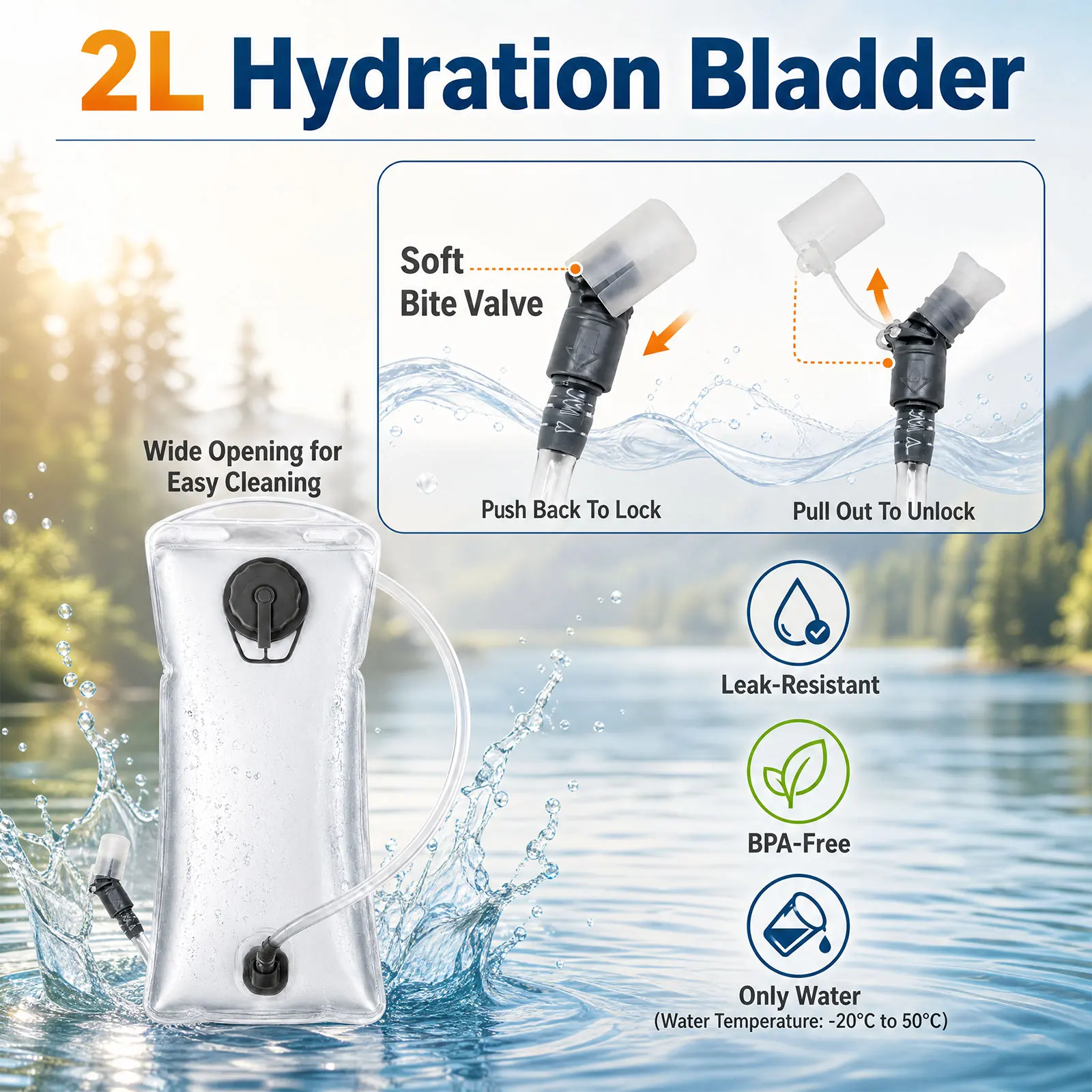 Hot Weather Outdoor Waterproof 2L No BPA Leak-proof Cold Vest 3 Removable Bags 17 ° C Cooling