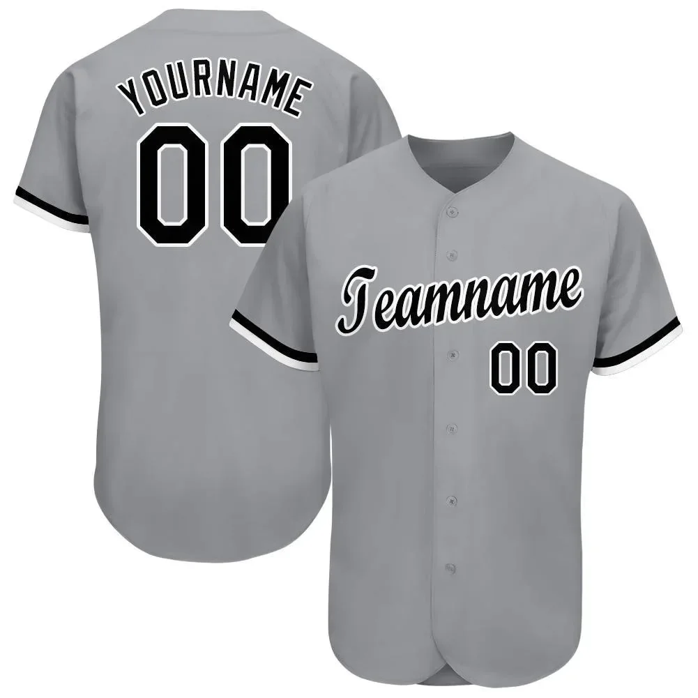 

Gray Color Custom Baseball Jersey Shirt 3D Printed for Men and Women Shirt Sport Unisex Tops