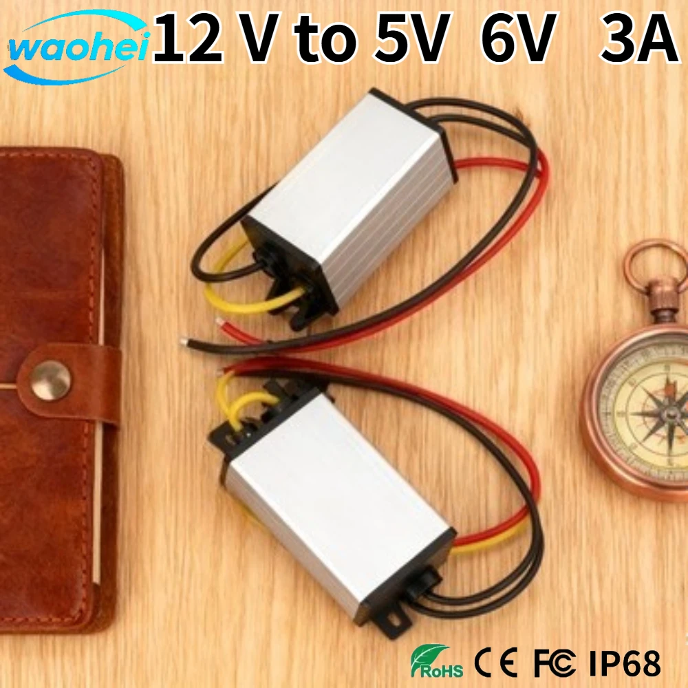 

12V to 5V 6V 3A DC DC Step Down Power Converter Voltage Regulator Step Down Volt Power Module High Efficiency Water Converter CE