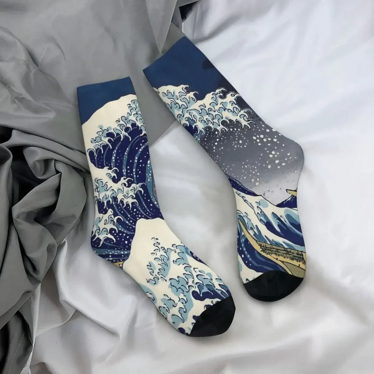 Great Wave Kanagawa Night Socks Harajuku Sweat Absorbing Stockings All Season Long Socks Accessories for Unisex Birthday Present