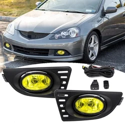 Led Fog Light For Acura RSX  2005 2006 2007 Front Bumper Lamp Wiring Switch Kit Yellow Lens