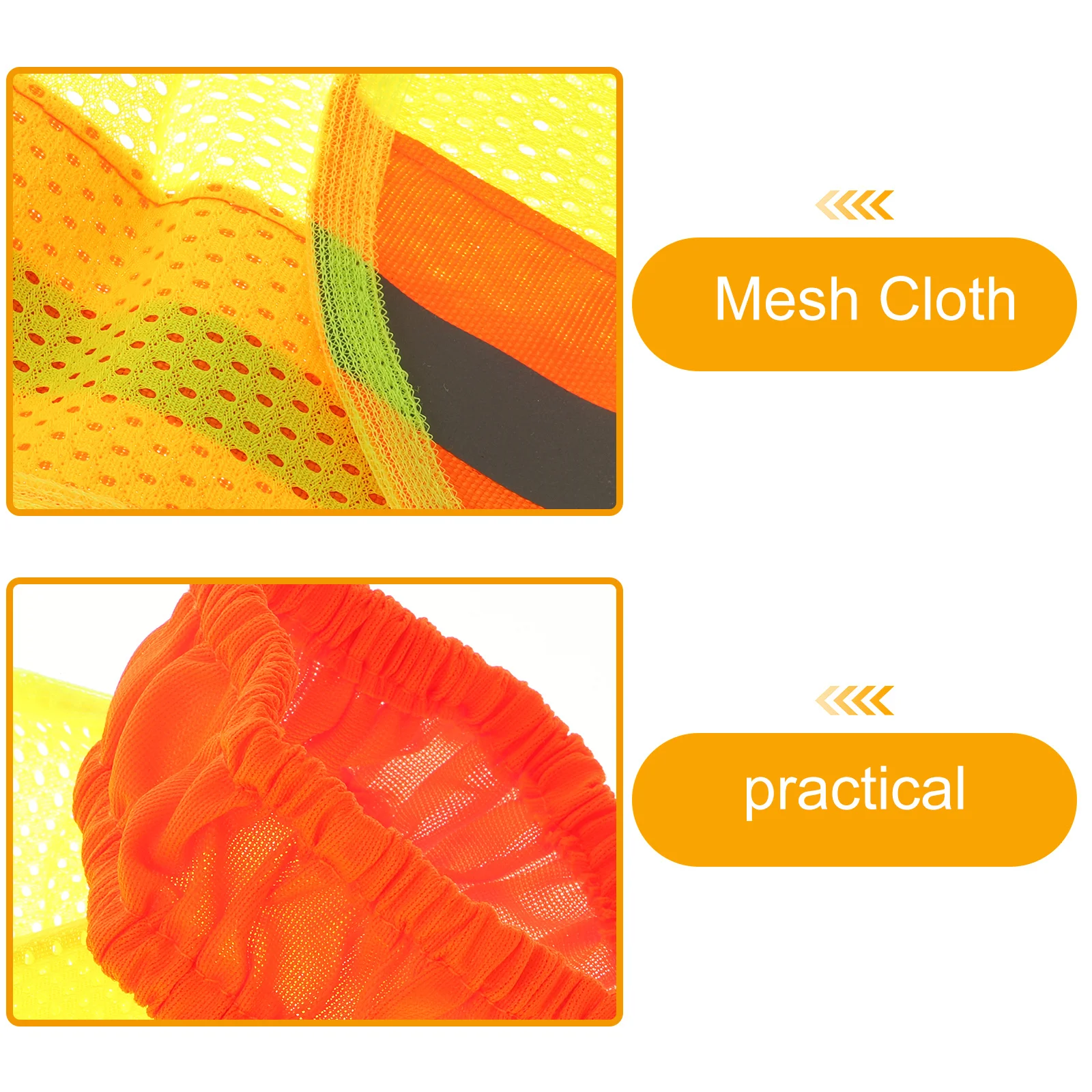 

4Pcs Reflective Sunshade Cloth Mesh Breathable Accessories Full Brim Shield High Visibility Outdoor Safety Fluorescein