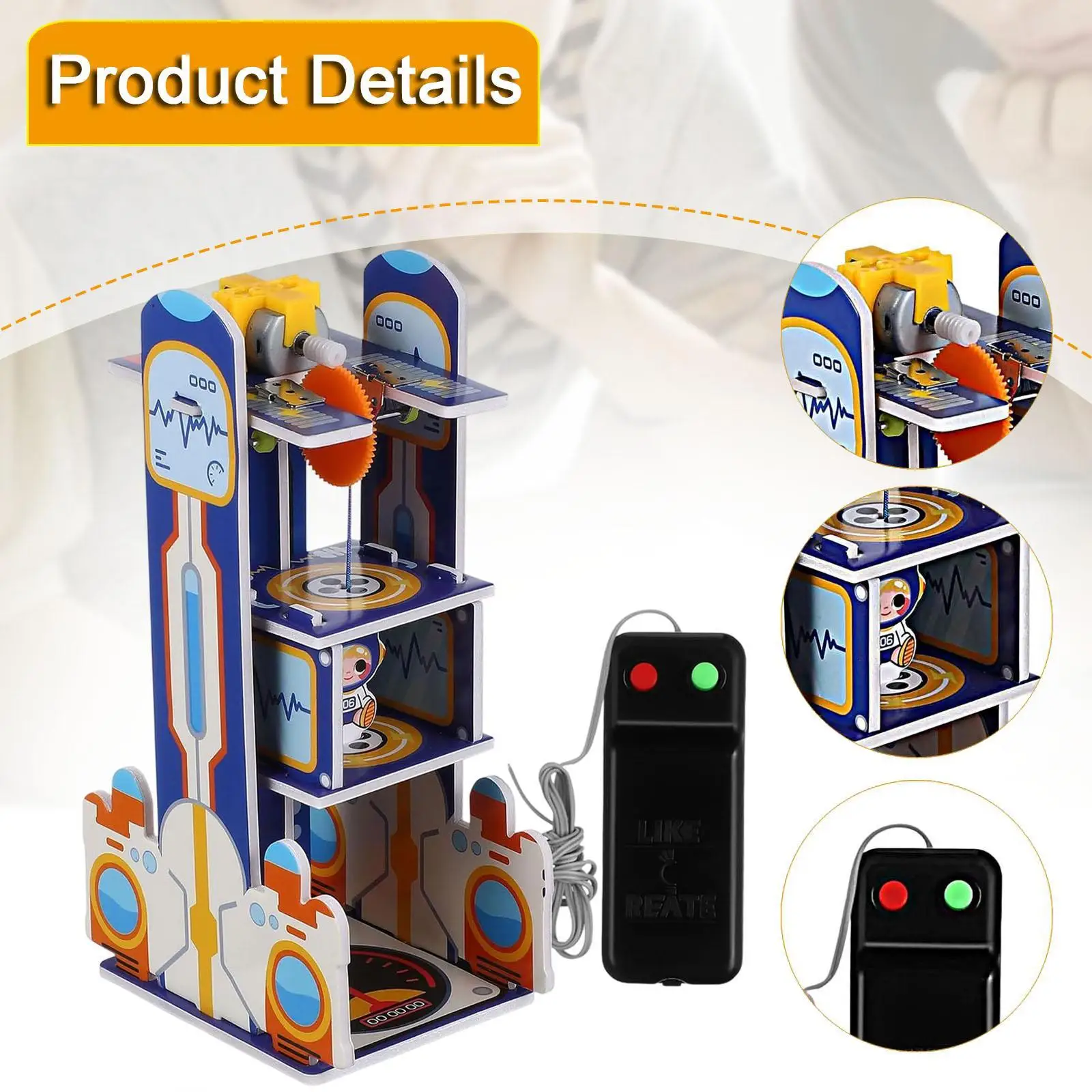 مجموعة مواد مجموعة أدوات العلوم للأطفال من لعبة المصعد DIY، مجموعة بناء نماذج DIY سهلة التجميع للأطفال والمراهقين والأعمار من 5 سنوات فما فوق