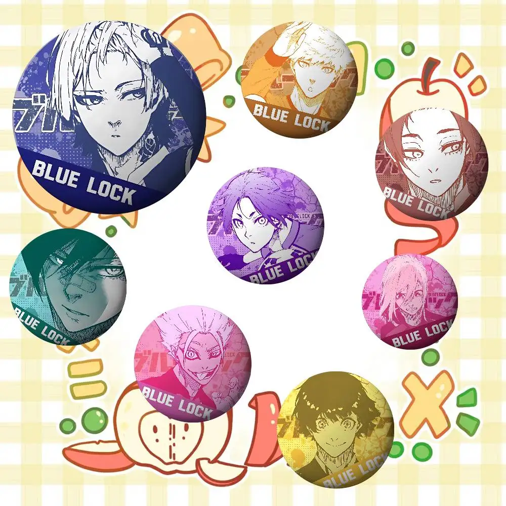 Anime B-Blue Locks Badges Tinplate Soft Button Pin Brooch Metal Badge Custom Jewelry Accessories Hat Bag Lapel