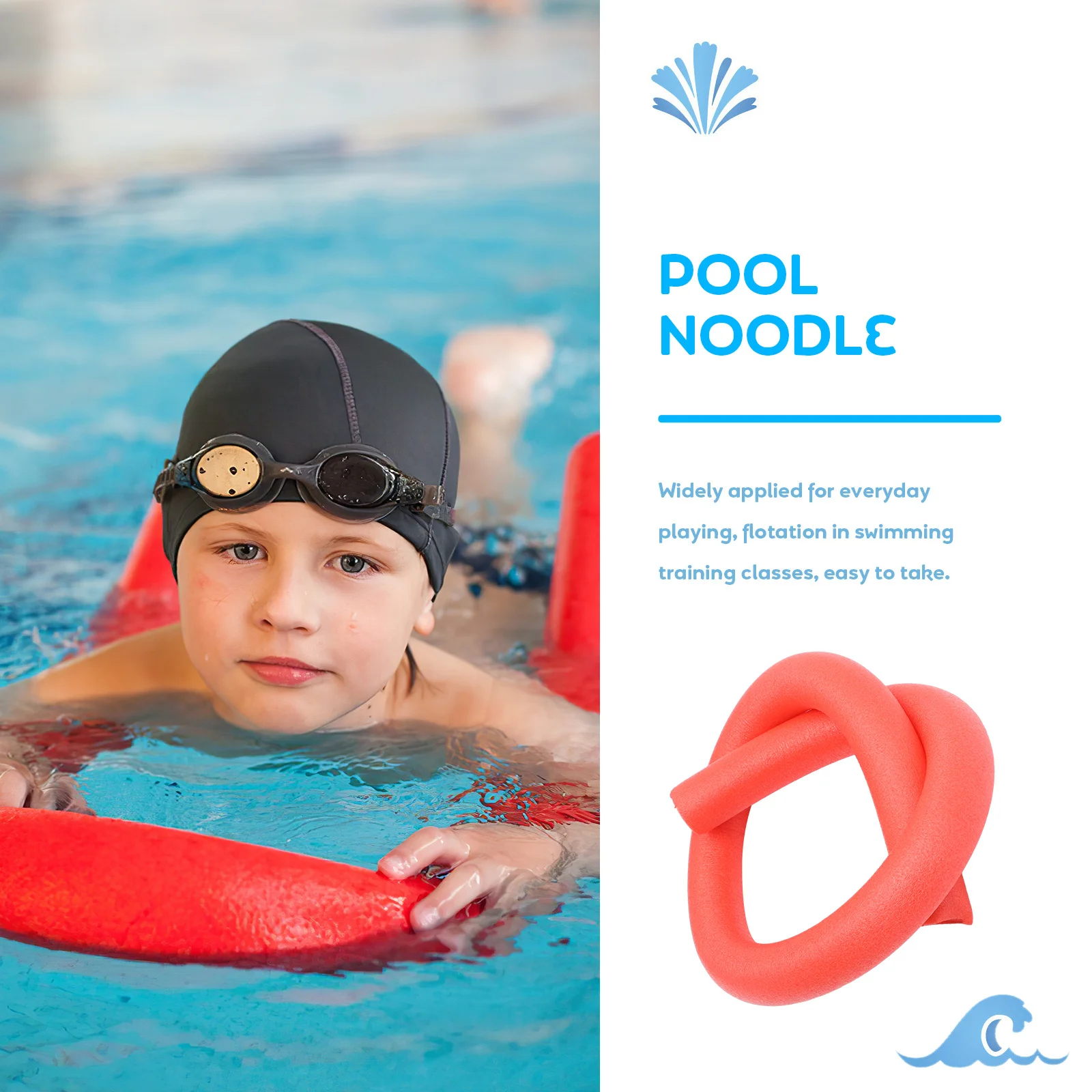 1 szt. piankowa pałeczka do pływania, narzędzie do treningu pływania dla dzieci i dorosłych, lekka, w jaskrawych kolorach, gra basenowa na zewnątrz