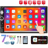 Double Din BT Wireless Car Stereo 7 Inch Car MP5 Player Touch Screen Multimedia FM Radio Receiver USB/AUX/TF Phone Mirror Link