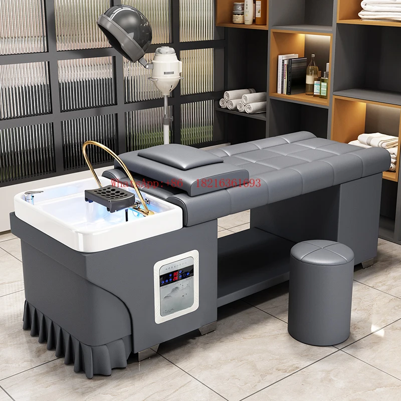 Barber Shop Special Thai Full Reclining Ear Constant Temperature Water Circulation Fumigation Massage Hair Treatment Shampoo Bed