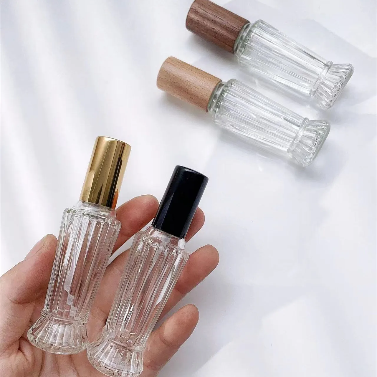 Portable Pressed Glass Spray Perfume Dispenser Mini Sample Bottle