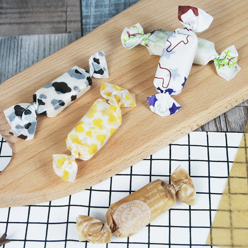 100Pcs/Lot Candy Wrappers Wax Paper Sheets Baking Packaging Nougat Wrapping Paper for Christmas Wedding Birthday Party