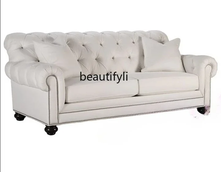 

ss1001 American country export fabric linen sofa buckle leisure sofa 1 + 2 + 3 combination sofa