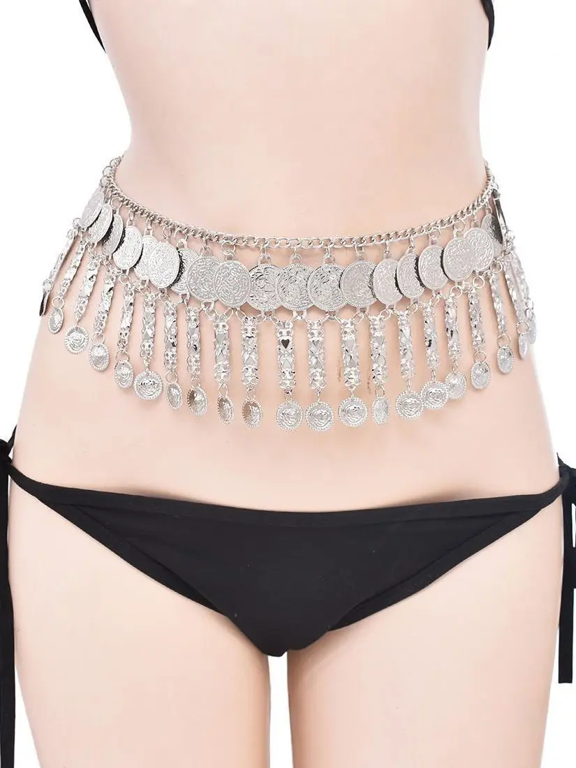 

Cosplay Miaojiang girl waist chain Belly Dance Waist Chain Hip Scarf New Egyptian Indian Dance belly dance dress