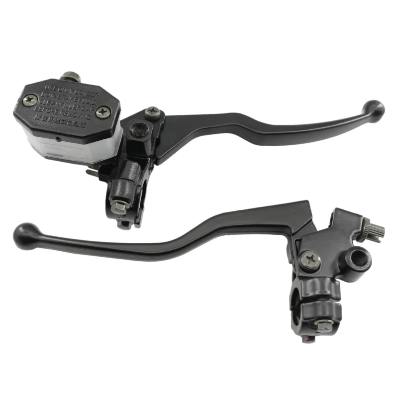 Black Universal Motorcycle Clutch Lever, Hydraulic Brake Master Cylinder, Handlebar Channel, Suzuki GN125 GS125