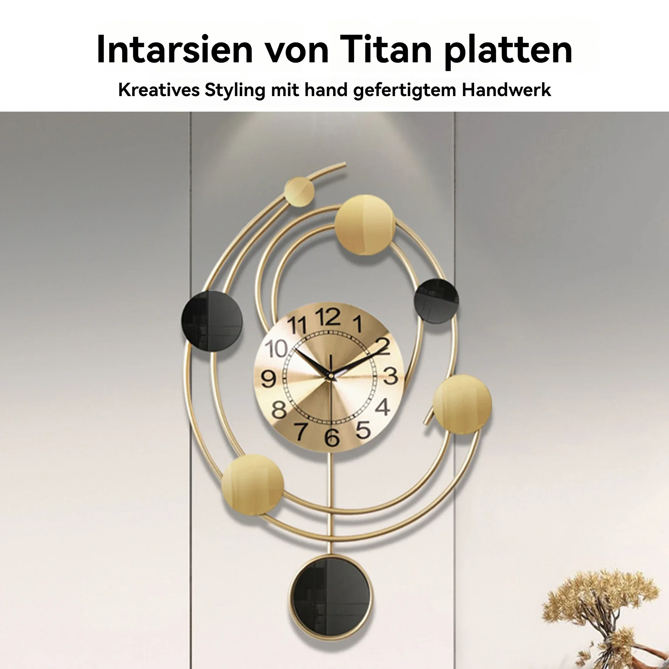 Wanduhr im Vintage-Stil Rund mit Robuster 2cm Thicker Frame, Roman Ziffern