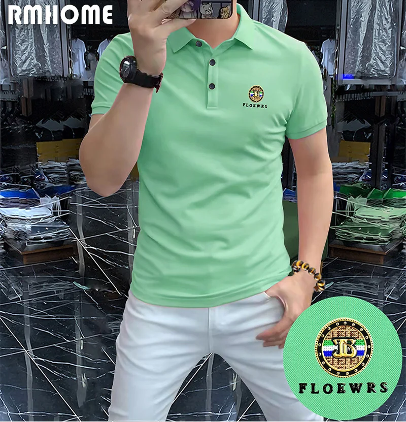 2023 New Polo T-shirt Men\'s Lapel Short Sleeve Business Casual Modern Stylish Multicolor Male Tees Slim Comfortable Clothing 4XL