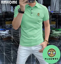 2023 New Polo T-shirt Men's Lapel Short Sleeve Business Casual Modern Stylish Multicolor Male Tees Slim Comfortable Clothing 4XL