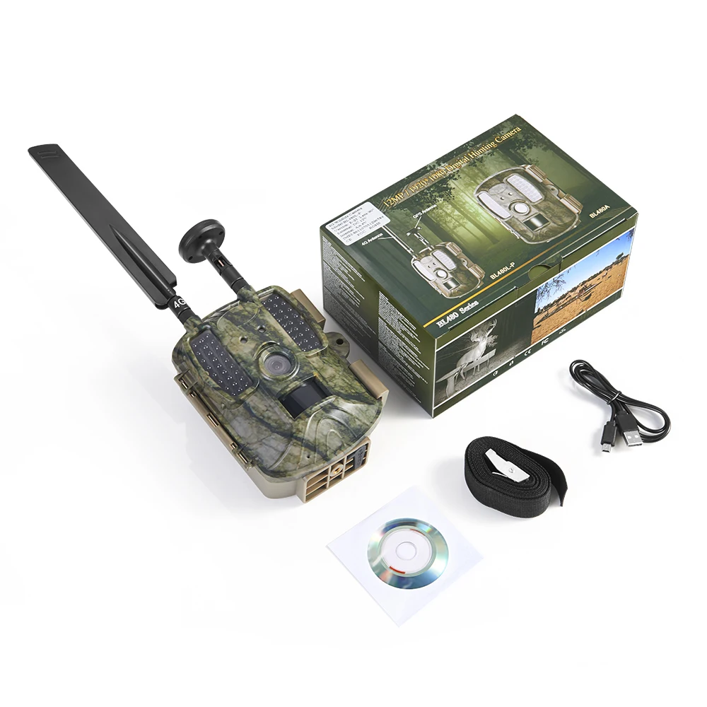 4G/3G/2G Wildlife Camera I080P 12MP with 52 IR Leds Hunting Trail Camera That Supports SMS/Email/FTP/GPS APP Remote Control