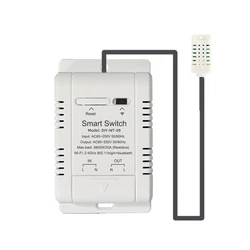 Wifi Smart Temperature And Humidity Switch With 1M Sensor Ewelink 20A Temperature Humidity Switch Supports Voice Control