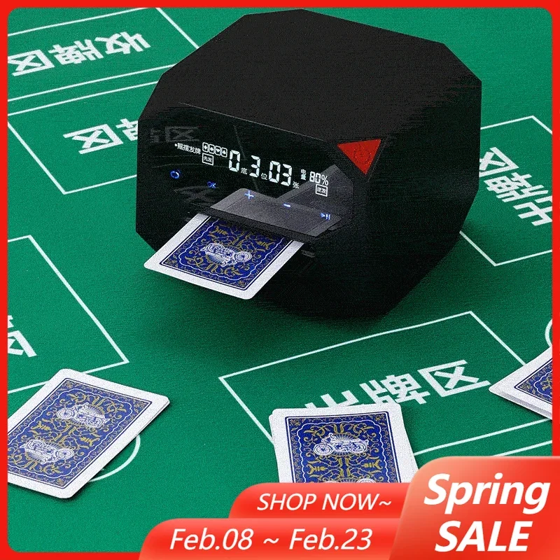 

Дилер перезаряжаемых электрических карт емкостью 2500 мАч 360 ° Вращающаяся автоматическая машина для раздачи карт для вечеринок, рождественский подарок, Новый год