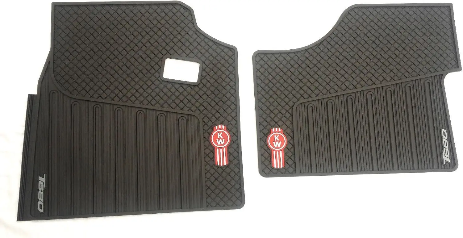 Black Rubber Floor Mats w/Red Logo Fits 2013-2022 - All-Weather/Terrain