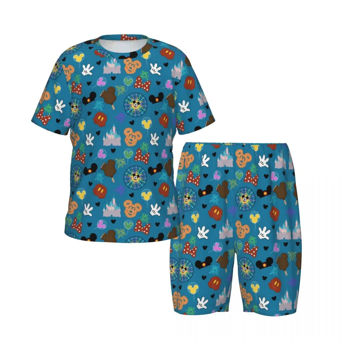 boy's girl's Pajamas Set Cartoon Down Tops and Shorts Pajama 2 Piece Pyjama Nightwear Loungewear for Summer