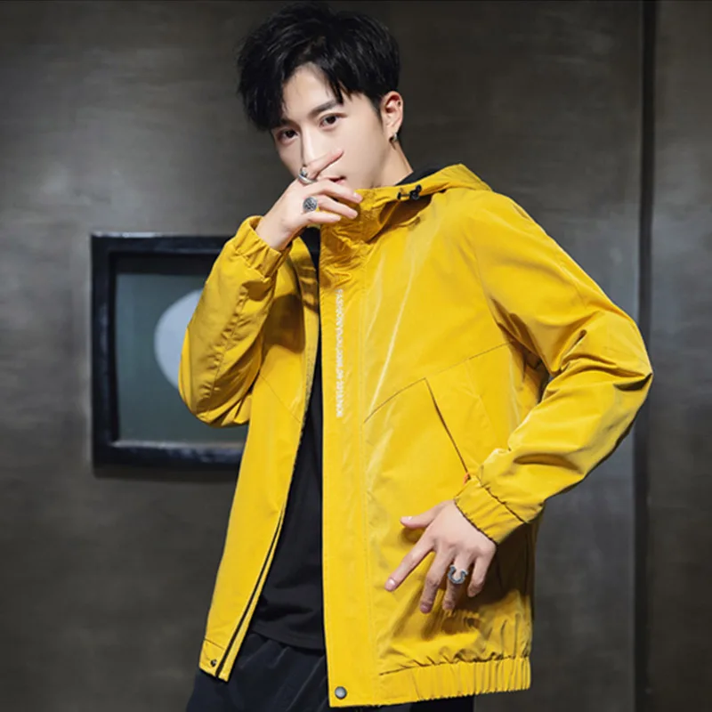 

Spring Autumn Men's Jaet Trendy Loose Thin Casual Top for Students Polyester Fiber Long Sve Zipper Closure Hoodie Jaet