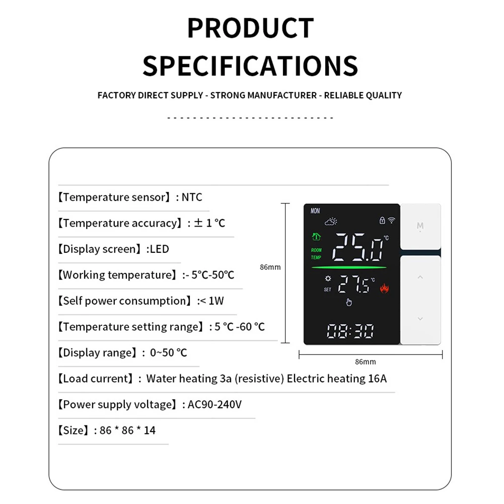 For Tuya 316A Smart Thermostat WiFi for Electric Floor Heating Water Gas Boiler with Voice and Remote Control Assistant