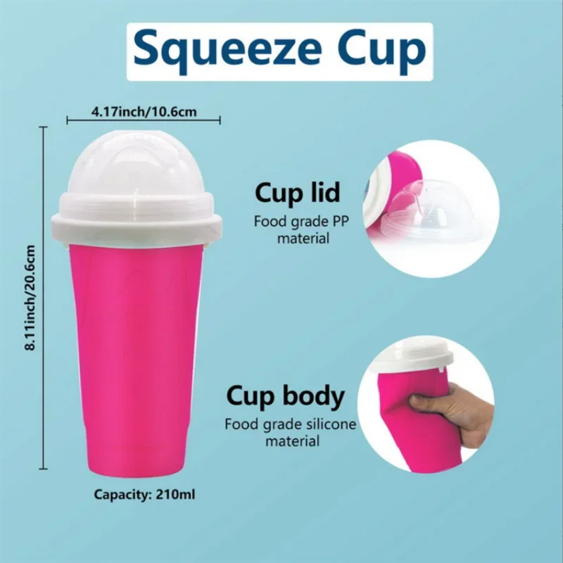 Slushy Maker Squeeze Cup Homemade Milk Shake Maker Cooling Cup Magic Water Bottle Slushy Cup Quick-Frozen Smoothie Sand Cups