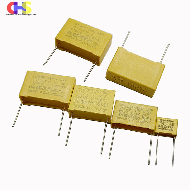 10pcs 275VAC X2 Safety Capacitor 0.01UF 10nF 0.1uF 104K 100nF 150nF 200nF 470nF 680nF 1UF 2.2UF Polypropylene Film Capacitance