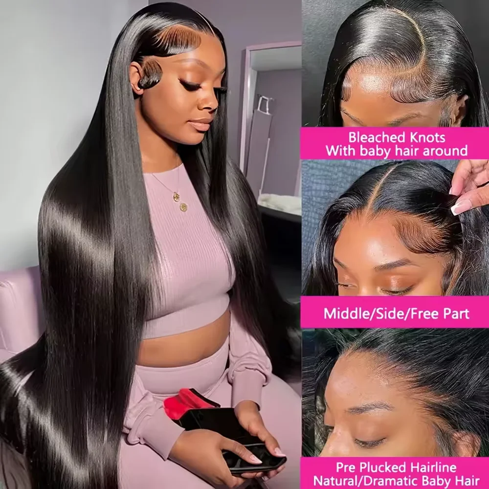 5x5 Ready to Go HD Lace Glueless Wigs 40 Inch 100%  Human Hair Wig 13x6 Pre Plucked Human Wigs 250 Density 13x4   Human Hair Wigs Perruques Naturelles Dentelle For Women  Brazilian image 3