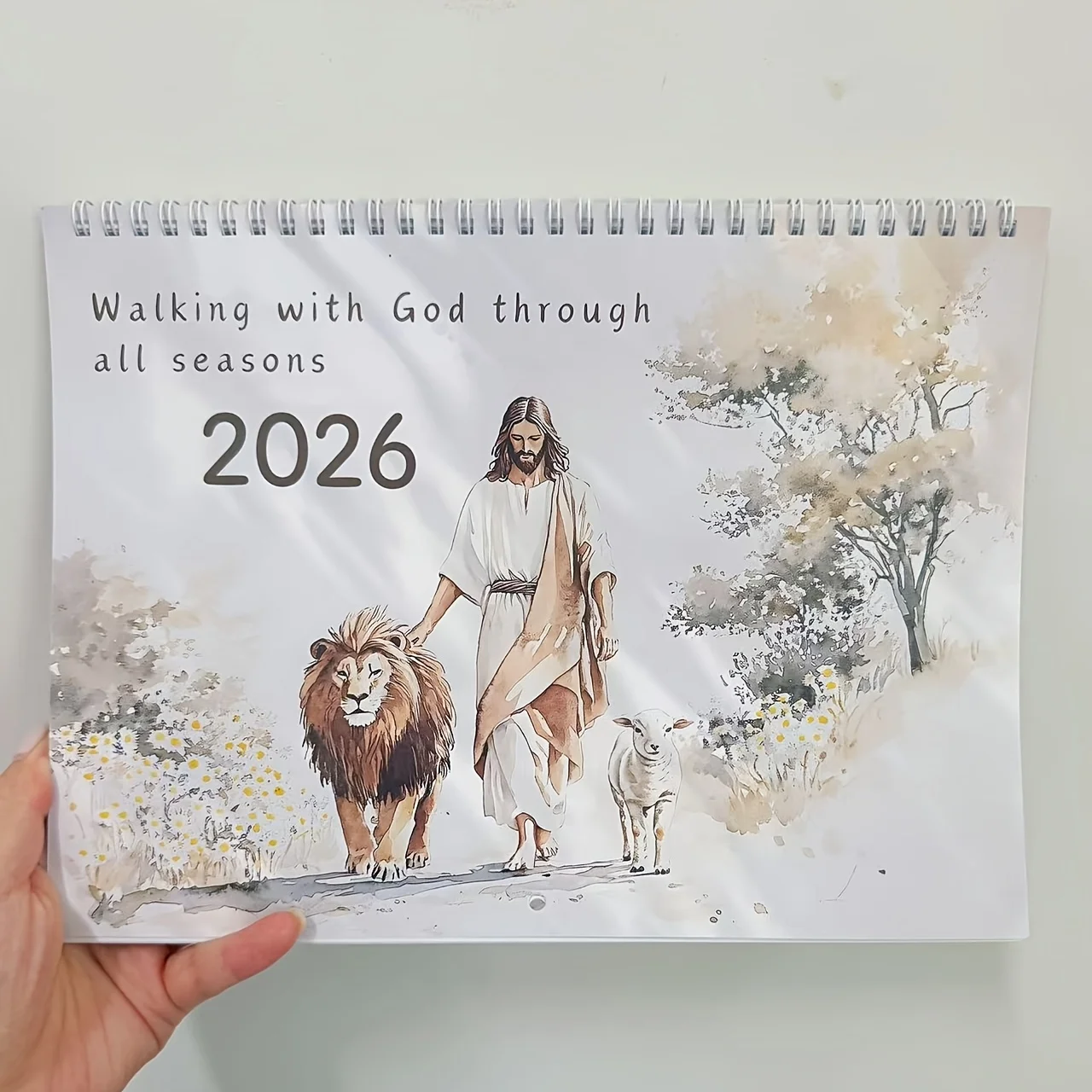 

2026 Faith Calendar Monthly Daily Planner with Inspirational Bible Verses Serene Illustrations Companion for Everyday Faith
