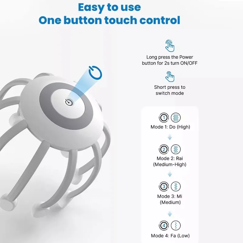 Trending Smart Head Relaxation Massage Device Personalized Comfort Scalp Therapy Timing Control TMS Vibration Massager