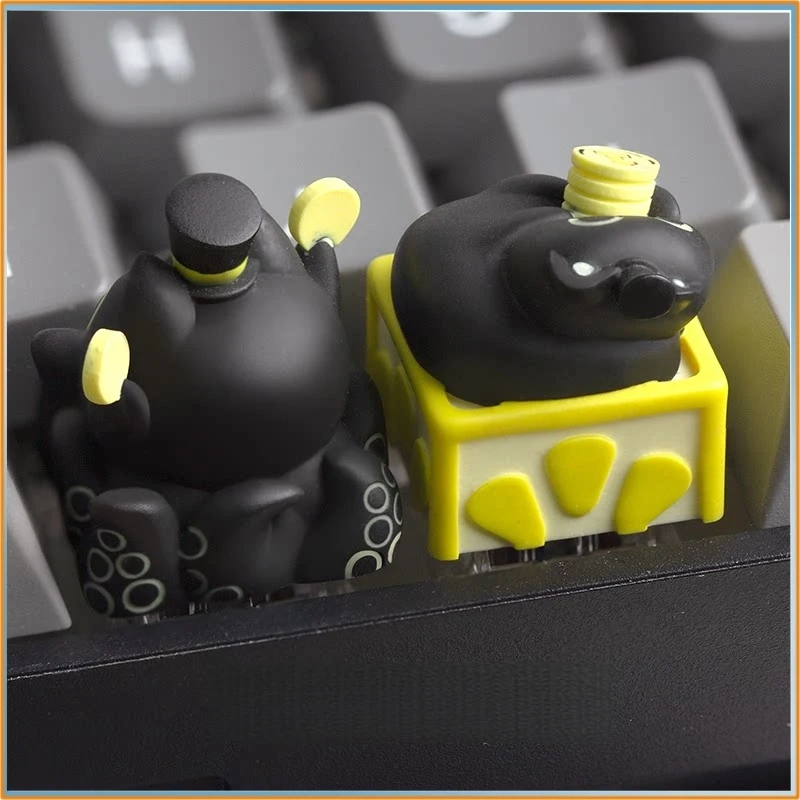 Lord Of The Mysteries Klein Moretti Cat Style Series Resin Keycaps Cute Healing Kawaii For Mechanical Keyboard Toy Gift