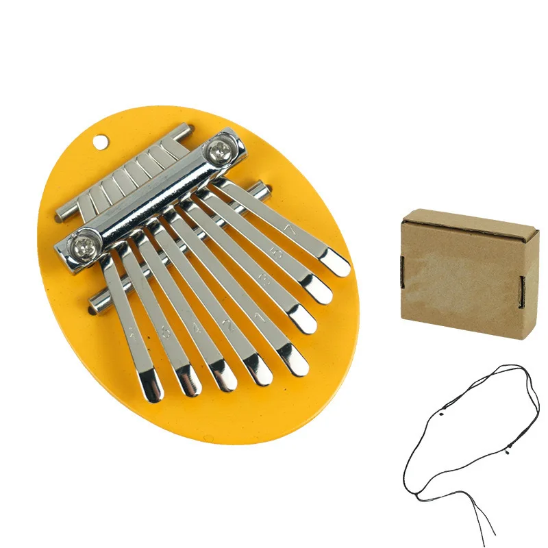 8 Keys Mini Kalimba Thumb Piano Portable Finger Piano Cute Pendant Toy for Kids Beginners with Metal Base view 2